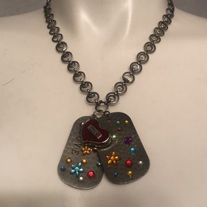 Love Dog Tags Love Charm Necklace